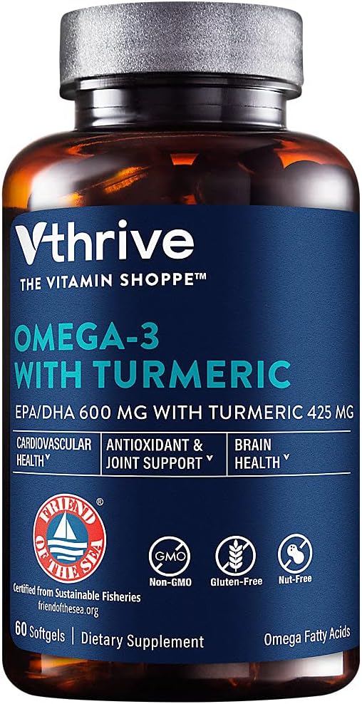 Omega-3 with Turmeric - EPA/DHA 600 MG with Turmeric 424 MG (60 Softgels)