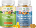 Bundle of Kids DHA Omega 3 Gummies - Fish Free with Vegetarian 6 9 for Vision Brain &amp Immunity and Kids Immunity Support Gummies Vitamin C with Zinc &amp Echinacea Immune Booster Supplement for C