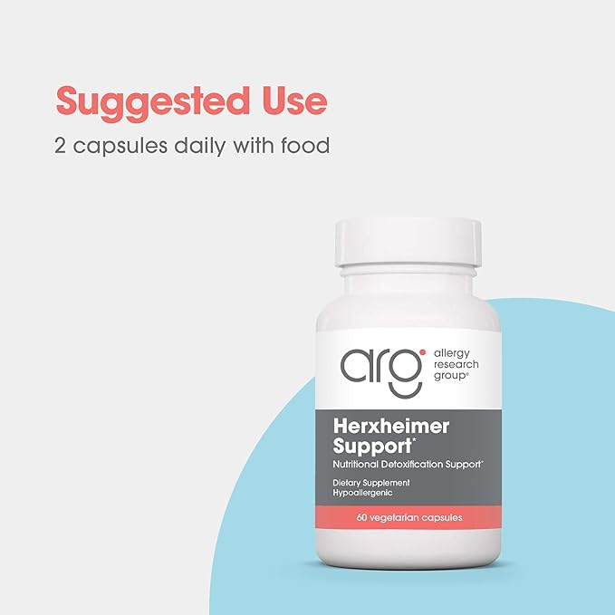 Allergy Research Group Herxheimer Support - Turmeric Boswellia Supplement with CurcuWIN Curcuminoids and Pure Boswellia Extract for Women &amp Men Detox and Cleanse Support - 60 Vegetarian Capsules