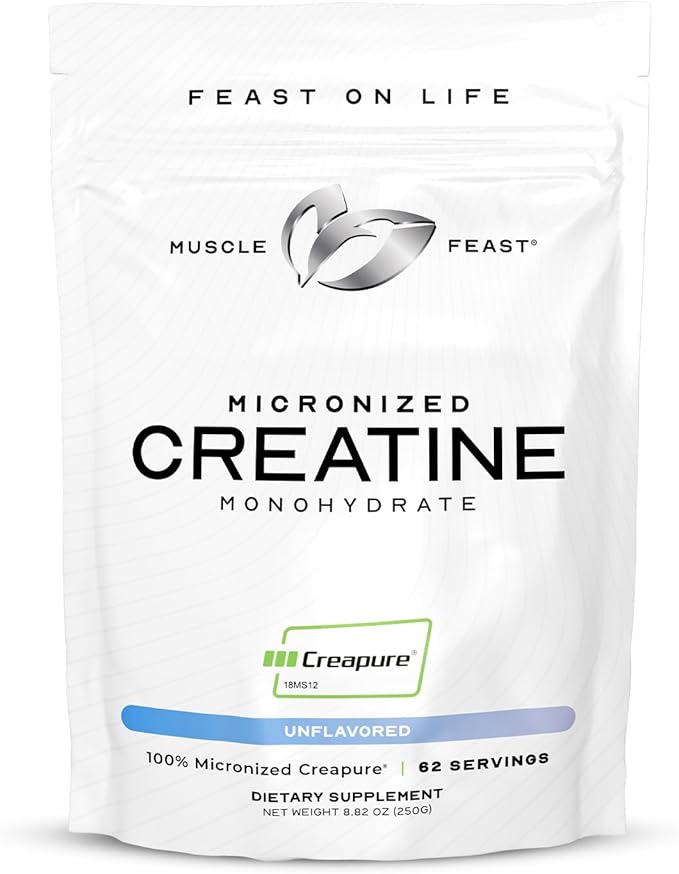 Muscle Feast Bundle – Whey Protein Isolate (Unflavored 5lb) + Creapure Micronized Creatine Monohydrate (Unflavored 250g) – 1 Unit Each