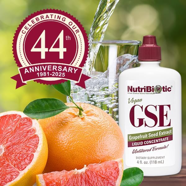 NutriBiotic – GSE 4 Oz Liquid | The Original Grapefruit Seed Extract Premium Concentrate with Bioflavonoids | Vegan Gluten Free Non-GMO