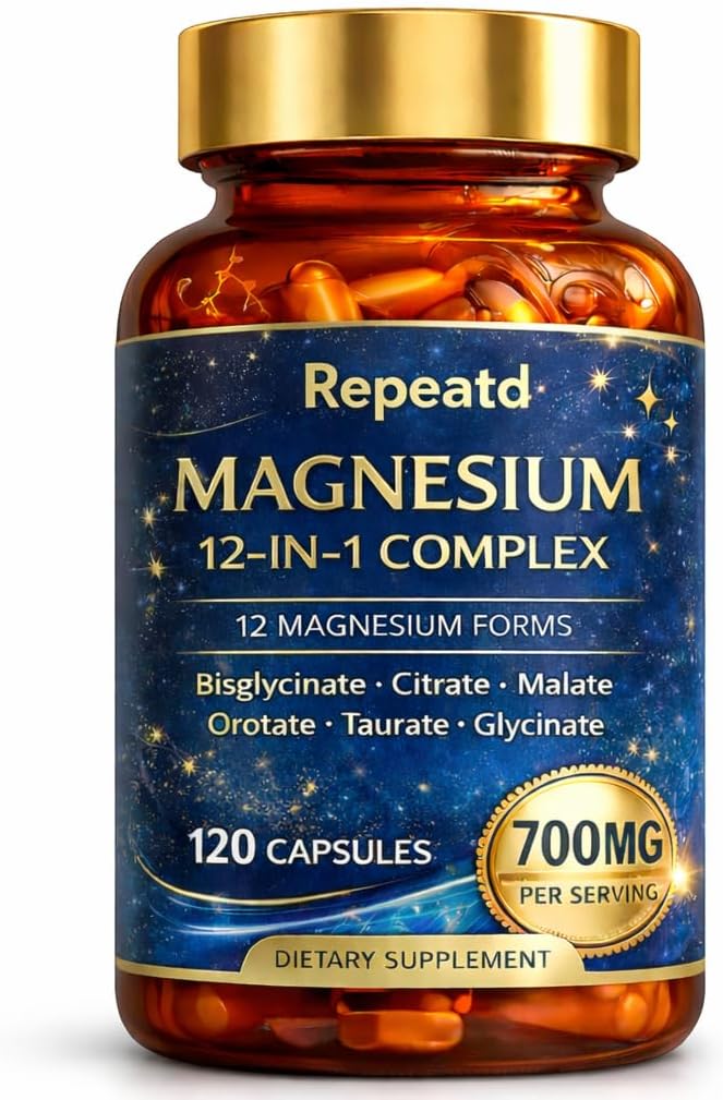 Repeatd Magnesium 12-in-1 Complex Capsules12 Magnesium Types Blend120 Capsules