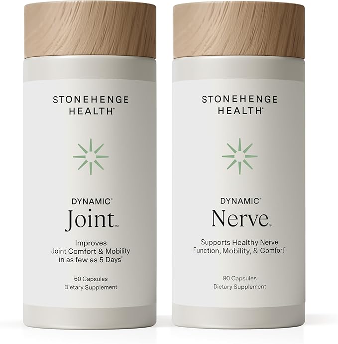 Stonehenge Health Dynamic Joint &amp Dynamic Nerve Bundle Supplements Supports: Joint Discomfort Stiffness Support Comfort Tingling Numbness Burning Joint Health