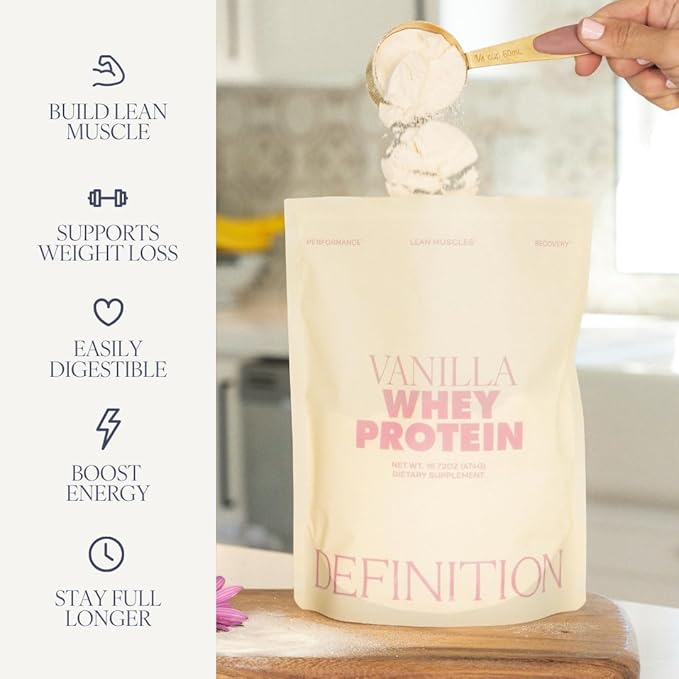 Whey Protein Isolate for Women 20g Protein 0g Sugar 90 Calories Stevia-Free Grass-Fed &amp Pasture Raised Vanilla 1 lb