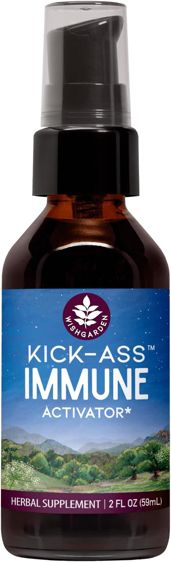 WishGarden Herbs Kick-Ass Immune Activator - Herbal Immunity Support Supplement for Adults Plant-Based Immune Booster with Echinacea &amp Goldenseal Rapid Immunity Boost Formula 2oz