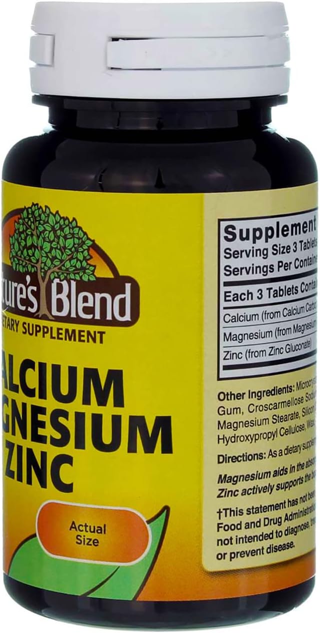 Nature's Blend Calcium Magnesium Zinc 100 Tablets (Pack of 12)