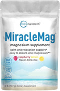 Micro Ingredients MiracleMag Calm Magnesium Powder 2lbs | Magnesium Citrate Powder | Sweet Raspberry Lemon Flavored | Easily Absorbed Ionic Form | Non-GMO Vegan Sugar Free