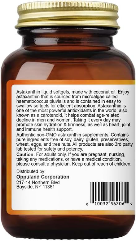 Astaxanthin 12mg | 60 Softgels | Supports Joint Heart Skin and Muscle Health