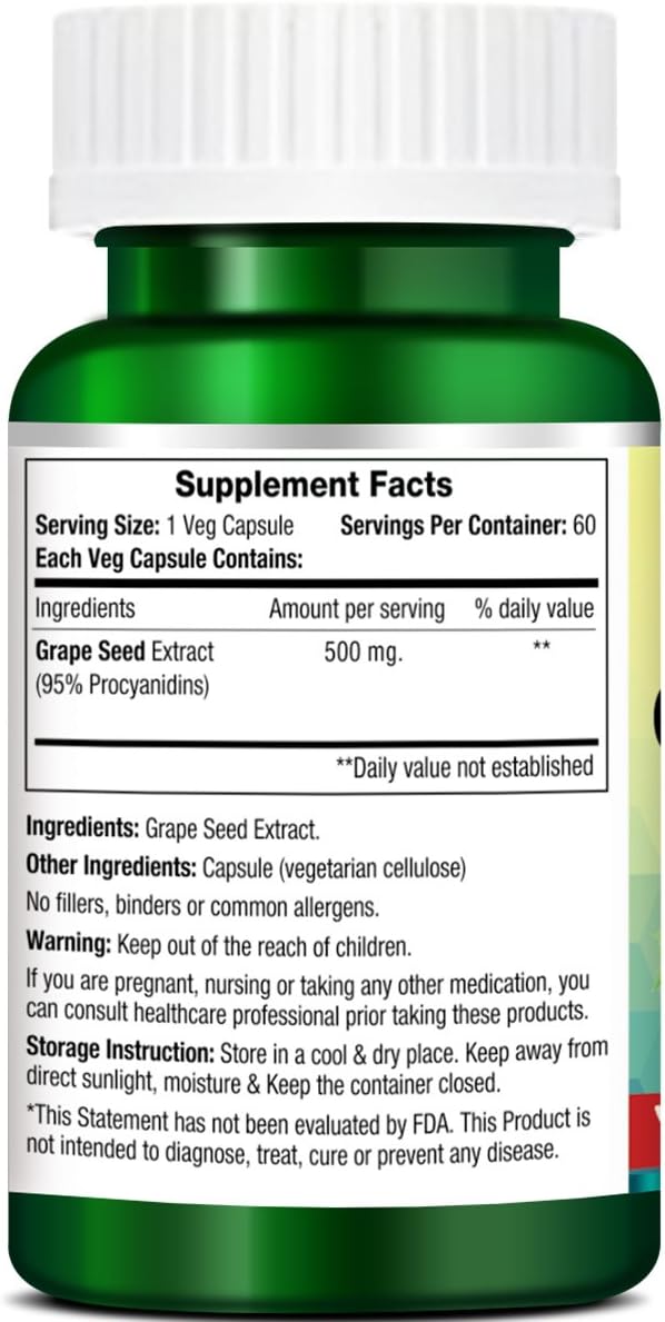 Morpheme Grape Seed Extract 500mg Extract 60 Veg Caps