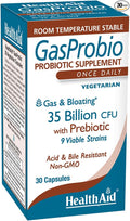 HealthAid Title: GasProbio 35 Billion CFU 9‑Strain Vegetarian Probiotic + Prebiotic 30 Capsules | Acid &amp Bile Resistant Non‑GMO Digestive &amp Gas Support