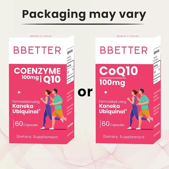 BBETTER CoQ10 – 100 mg with Kaneka Ubiquinol® Active Form of Coenzyme Q10 -Supports Cellular Health &amp Natural Energy Production- High-Absorption Formula - 60 Softgels