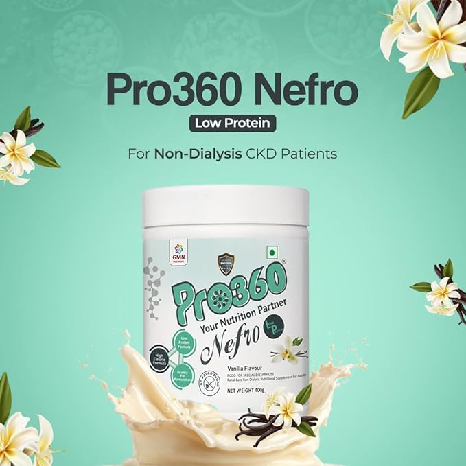 Nefro LP Powder Vanilla Flavour – 400g Low Protein Nutrition Supplement for Kidney Health (Non-Dialysis) – Vanilla Protein Powder Enriched with L-Taurine L-Carnitine &amp Essential Nutrients