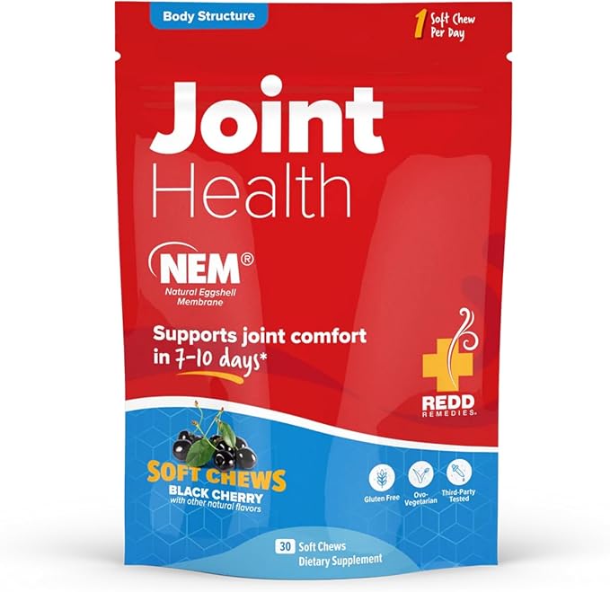 Redd Remedies Joint Health Original Helps Strengthen Connective Tissue and Cartilage Black Cherry Flavor 30 Soft Chews