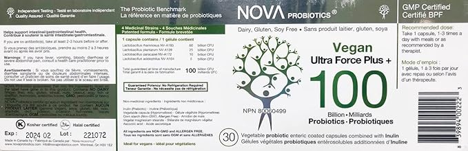 Nova Probiotics Vegan Ultra Force Plus 100 Billion 30 Vcaps