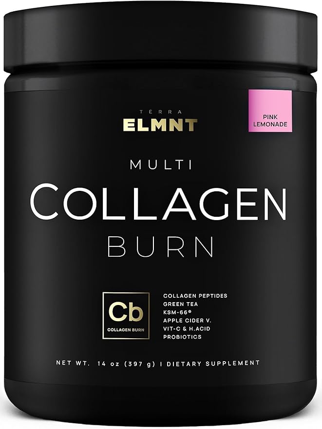 Super Collagen Burn Powder for Women w. Hyaluronic Acid KSM66 Apple C Vinegar Probiotics Biotin - Premium Multi Collagen Peptides Protein for Weight Loss + Beauty Hair Skin Nails (Pink Lemonade)