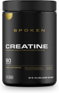 Spoken Nutrition Creatine Monohydrate Build Lean Muscle Mass and Improve Recovery Unflavored Powder 90 Servings Strength &amp Performance Support