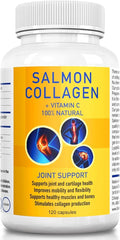 Salcoll Premium Marine Collagen Capsules 120 Count Fish Collagen Supplement for Joint Support Skin Hair &amp Nails