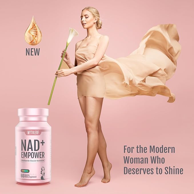 Exclusive NAD+ Supplement for WomenNMN Alternative with Resveratrol CoQ10Black Cohosh Vitamin E for Cellular HealthEnhance Energy Balance Mood 60 Capsules30 Day Supply