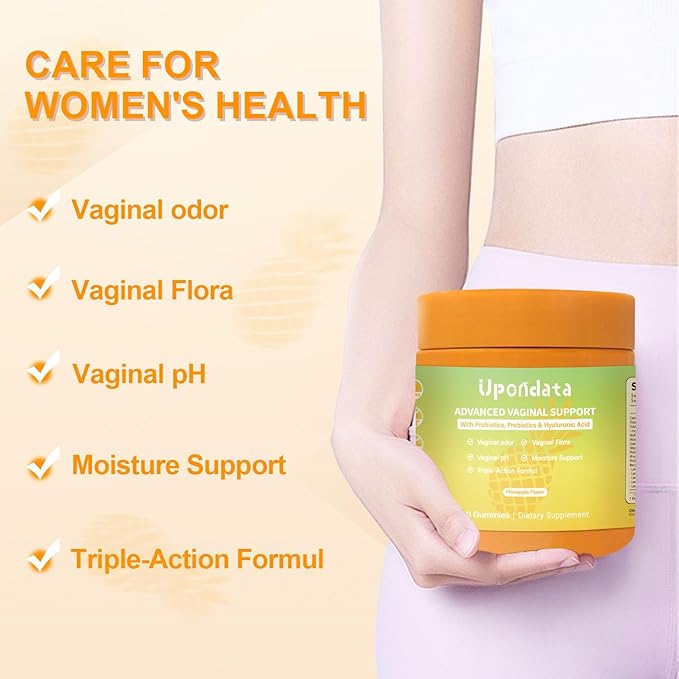 Flora+ GummiesAdvanced Vaginal Probiotic Gummies for Women's Ph Balance Vaginal SupportPromote Healthy Vaginal Odor &amp Flora Pineapple Flavored 60 Gummies