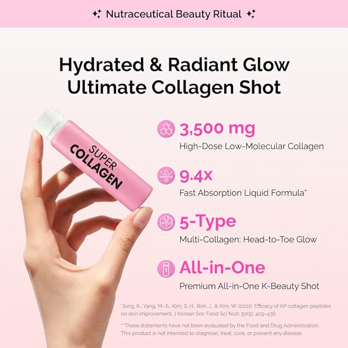 VITALBEAUTIE Super Collagen Drink – 3500mg Low‑Molecular Fish Collagen (5 Types) – K‑Beauty Liquid Beauty Ampoules Mixed Berry Flavor (Naturally &amp Artificially Flavored) – 14 x 25 mL