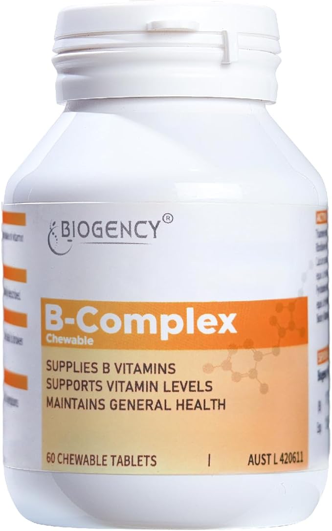 B-Complex Dietary Supplement - Contains All B Vitamins Including B12 B1 B2 B5 B6 B7 Folic Acid for Energy Support Stress Relief Immunity Enhancement 1 Pack 60 Tablets