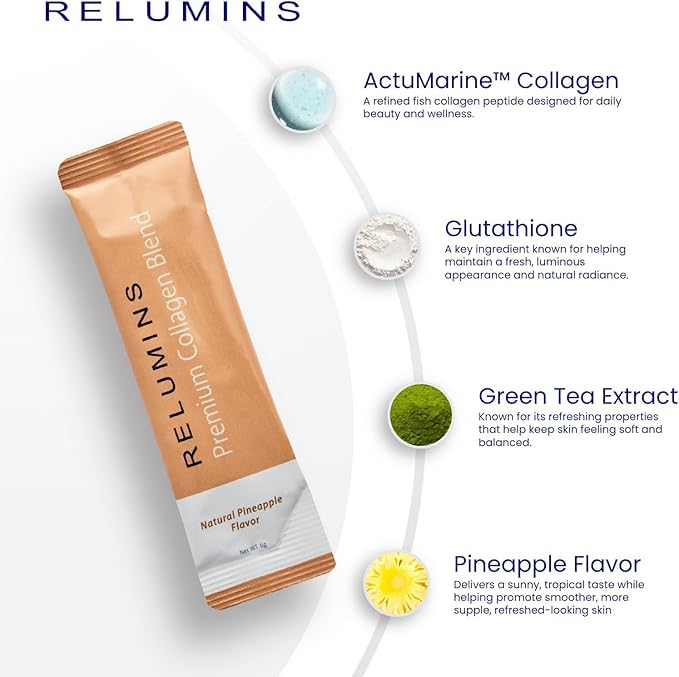 Relumins Premium Summer Glow Set – Collagen Pineapple Glutathione 1000mg &amp Vitamin C – Antioxidant Support for Skin Health &amp Overall Wellness – 3-in-1 Beauty &amp Wellness Kit