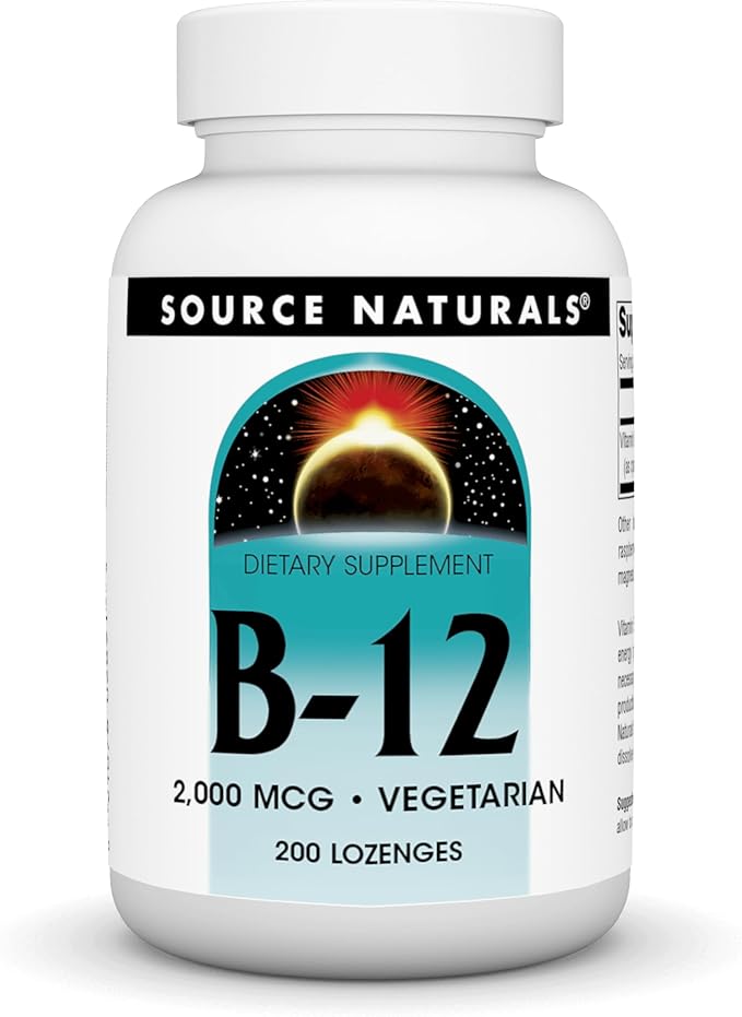 Source Naturals Vitamin B-12 Supports Energy Production 2000 mcg - 200 Vegetarian Lozenges