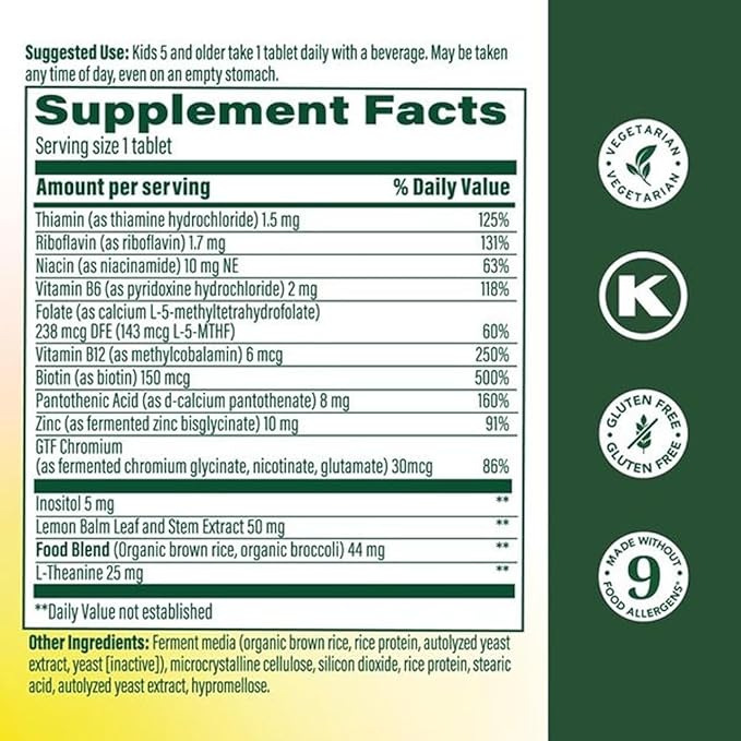 MegaFood Kids Vitamin B Complex – with Vitamin B12 &amp B6 Folate Biotin Zinc Lemon Balm L Theanine &amp More Supports Cellular Energy Metabolism Vegetarian Gluten Free – 90 Mini Tablets