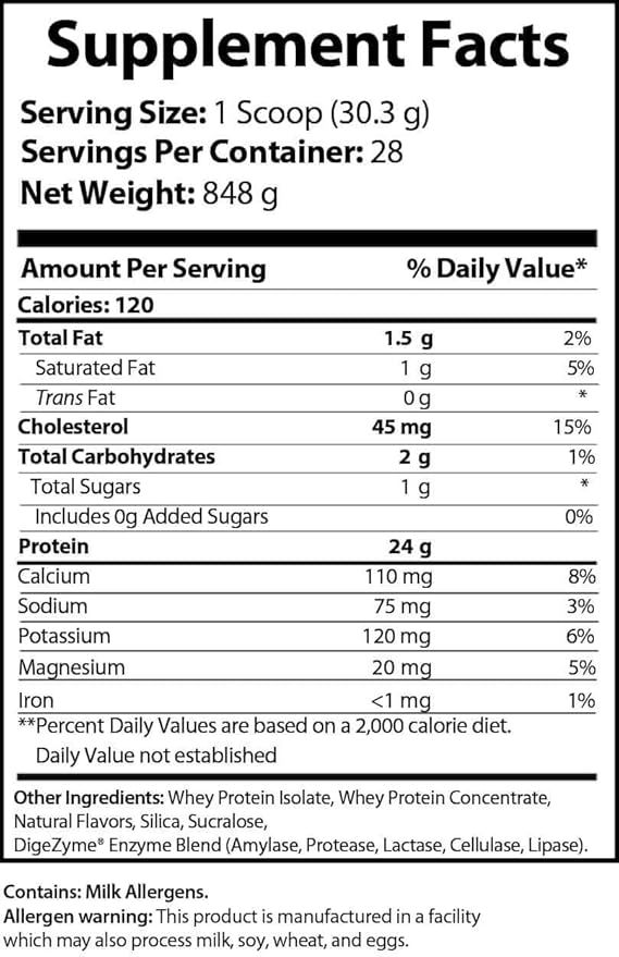 Vanilla Whey Protein Powder – Whey Concentrate &amp Isolate for Muscle Support Energy and Immunity – 1.8 lb Made in USA