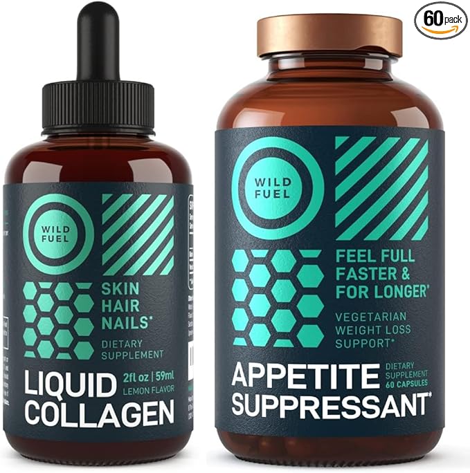 WILD FUEL Liquid Collagen and Appetite Suppressant Health and Wellness Bundle