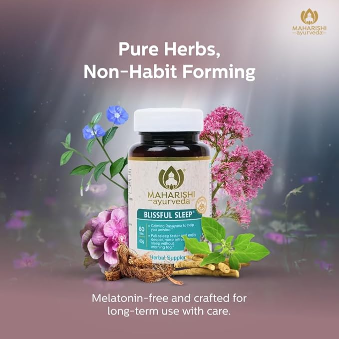Maharishi Ayurveda Blissful Sleep® – 60 Tablets – Ayurvedic Herbal Blend with Ashwagandha Jatamansi &amp Indian Valerian – Promotes Falling Asleep Naturally &amp A Restful Night’s Sleep.*