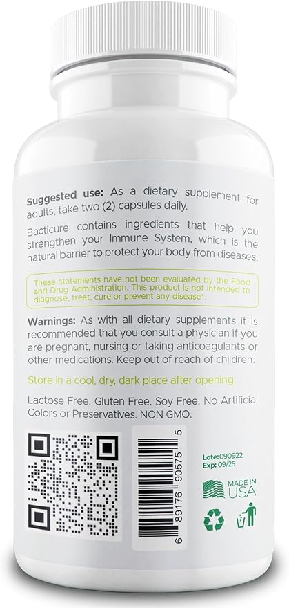 Bacticure Probiotic 240 Capsules | Probiotics Supplement w/High CFU Formula for Men &amp Women | Prebiotics &amp Digestive Enzymes for Digestion &amp Gut Health Vaginal Health Colon Cleanse Immu