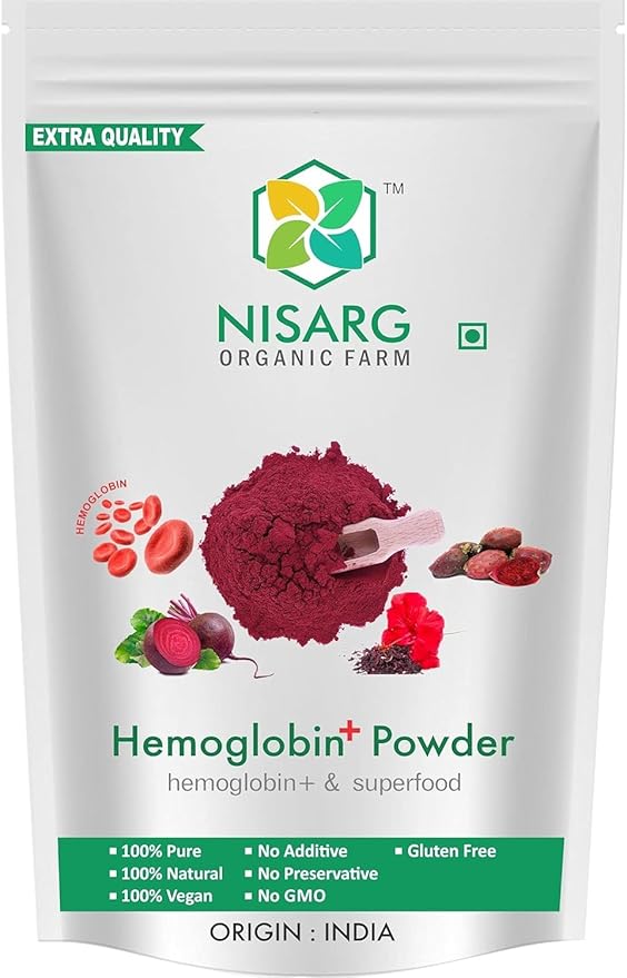 Viva Hemoglobin+ Powder (100 Gram) | Iron Supplement Increases Hemoglobin Ideal for Sensitive Stomachs - Non-Constipating Red Blood Cell 100% Natural (Red)