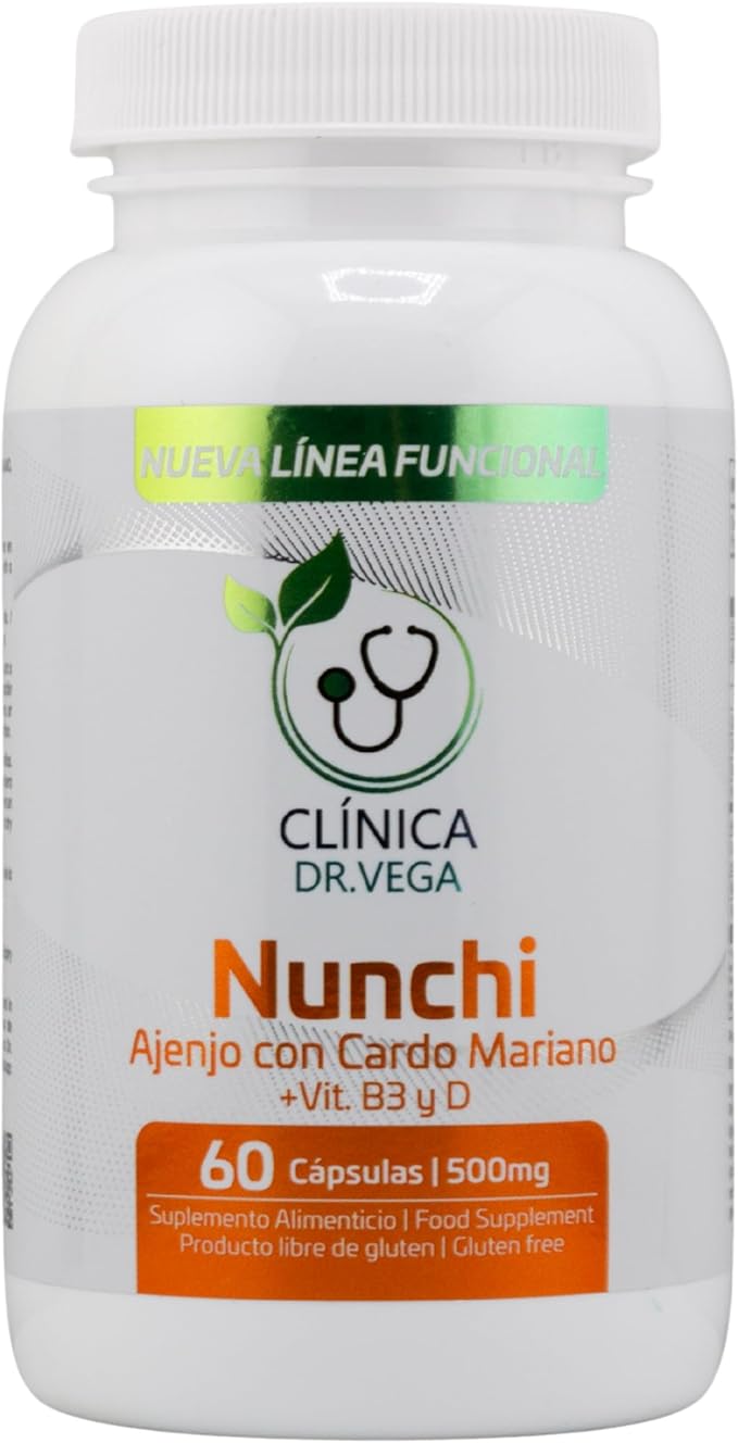 CLINICA DR. Vega | Nunchi | Milk Thistle + Wormwood + Parsley Extract with Vitamins C &amp D | Supports Liver Digestive &amp Immune Health | 60 Capsules | Gluten-Free Allergen-Free (500 mg)