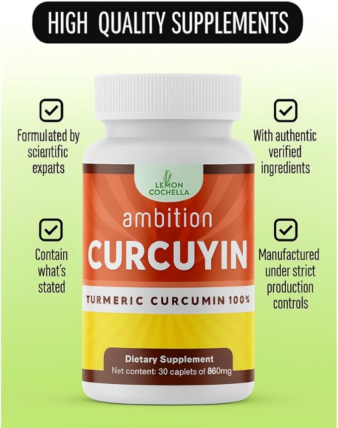 CURCUYIN Turmeric | Capsulas de Curcuma Organica: Potente Formula Antioxidante | Apoyo para Inflamacion y Digestion | 860 mg 30 caps