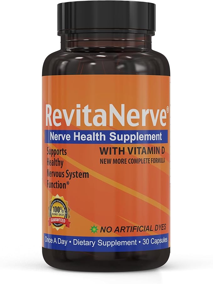 Nerve Support Supplement with 300mg Alpha Lipoic Acid Vitamin D3 Vitamin B1 B2 B6 B12 &amp Magnesium Glycinate One-per-Day Neuropathy Supplement – Daily Nutrient Blend 30 Capsules