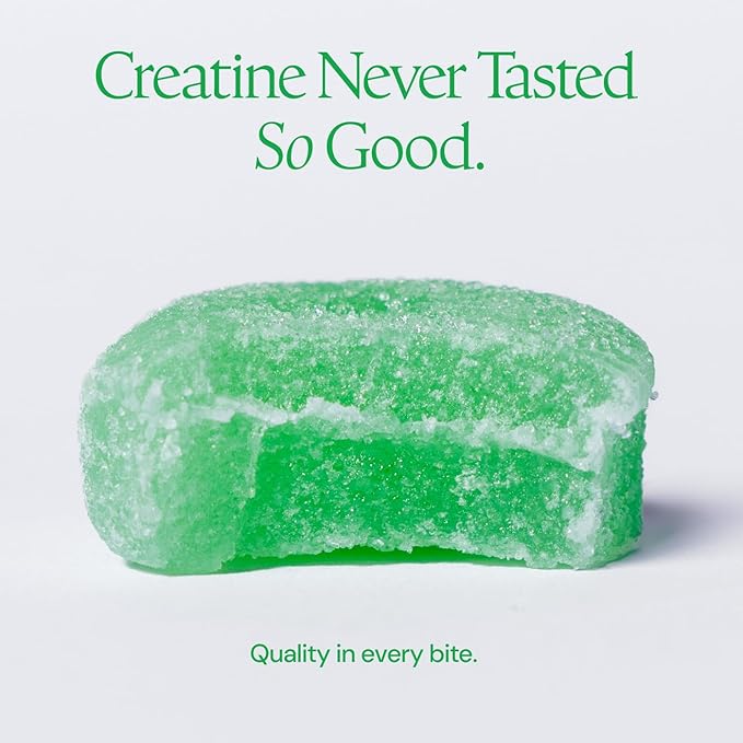Create Creatine Monohydrate Gummies for Men &amp Women Boost Focus Strength and Endurance Anti-Melting Formula Vegan Gluten-Free Non-GMO 1.5g of Creatine per Gummy (Sour Green Apple)