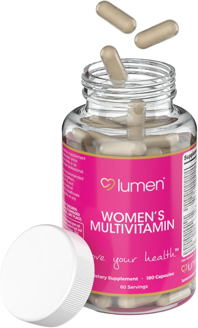 Lumen Naturals Women's Multivitamin Vitamin B12 A C D &amp E - 180 Count - 60 Servings - Veggie Capsules