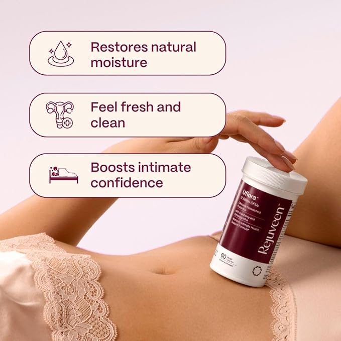 Uflora Vaginal Probiotics | Supports Vaginal Health Moisture &amp Yeast | Enhances Intimate Wellness | Clinically Proven Dosages | Probiotics Cranberry Ashwagandha | 60 Ct (2 Pack)