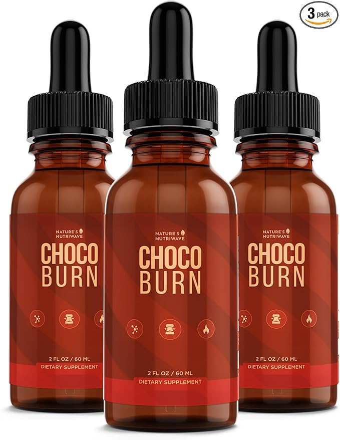 Choco Burn – Daily Liquid Botanical Supplement with Chromium Maca Root Grape Seed &amp 20+ Plant Extracts – Non-GMO Stimulant-Free Formula – Made in USA 2 fl oz (60 mL) 60 Servings 3 Month Supp