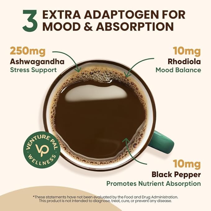 Venture Pal Mushroom Powder &amp Magnesium Glycinate Gummies Bundle -16 Mushroom Adaptogen Blend with Ashwagandha &amp Lion's Mane (90 Servings) + 60 Day Supply Magnesium Glycinate Gummies with Ashw