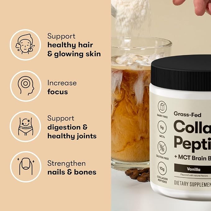 Perfect Keto Collagen Peptides Protein Powder with MCT Oil Hydrolyzed Collagen Type I &amp III Supplement Gluten Free Grass Fed Low Carb Keto Coffee Creamer Collagen for Women &amp Men Salted