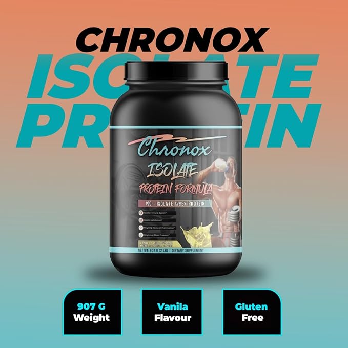 Chronox Isolate Whey Protein Powder - Vanilla Flavor - 2 LB