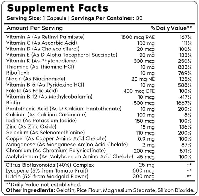 Primal Harvest Multivitamin &amp Liver Supplements for Women and Men Liver Support Complex with Alpha-Lipoic Acid L-Cysteine HCL L-Glutathione Milk Thistle and Spirulina