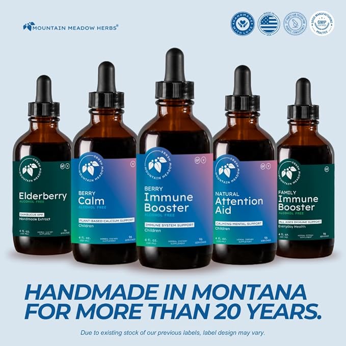 Mountain Meadow Herbs Berry Immune Booster for Kids Immune Support with Elderberry and Echinacea - 2oz.