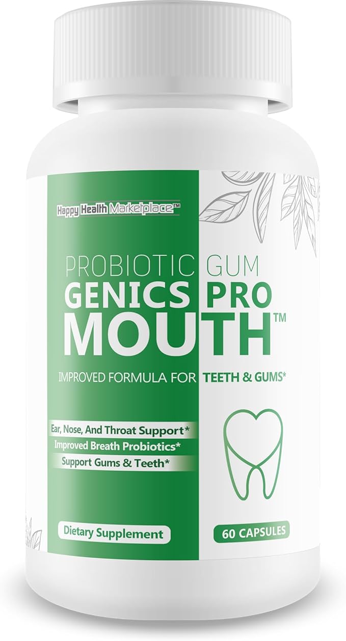 Probiotic Gum Genics Pro Mouth - Our Best Oral Probiotics for Teeth and Gums - Healthy Gumgenics Teeth Health Supplement - Best Breath Oral Probiotic Teeth Enamel Support - Healthy Teeth Probiotic