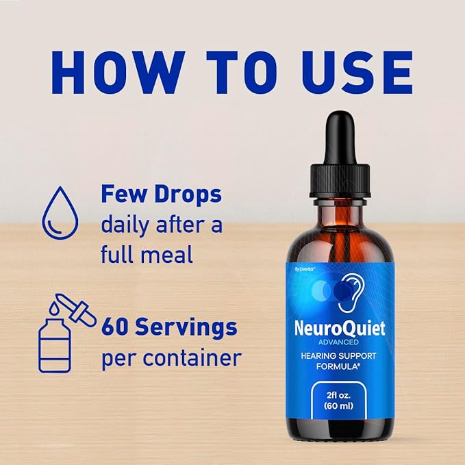 (2 Pack) NeuroQuiet Drops - Official NeuroQuiet Daily Hearing Support All Natural Clean Liquid Advanced Formula for Ear Health Auditory Clarity &amp Inner Ear Balance Reviews 2 Bottles for 2 Months