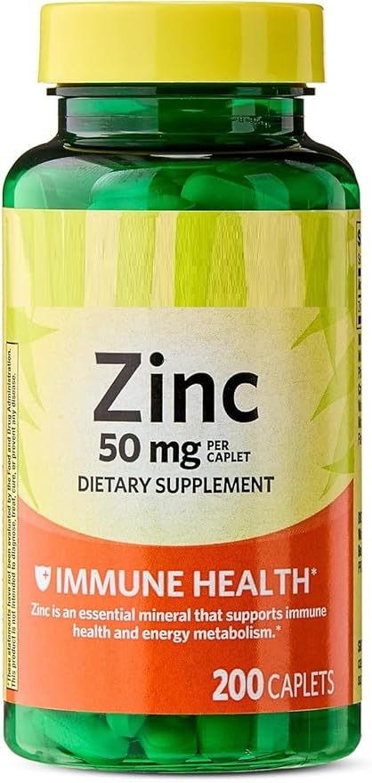 SEDLAV Zinc Dietary Supplement Caplets for Immune Health 50 mg 200 Count and Wellness Routine Easy-to-Take Caplet Format Structured for Consistent Use