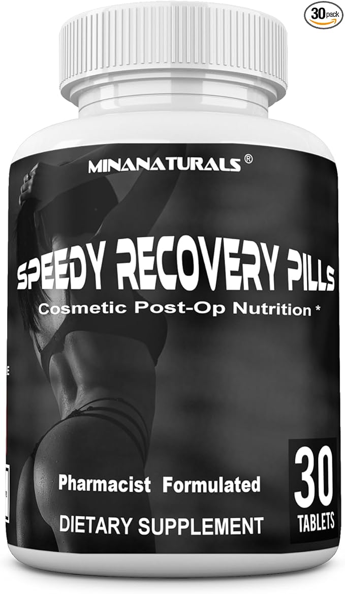 Speedy Recovery Pills Post-OP Recovery Supplement Scar Support Vitamins Promotes Collagen and Fast Wound Healing Specially Formulated for Post op Cosmetic Surgeries 30 Tablets