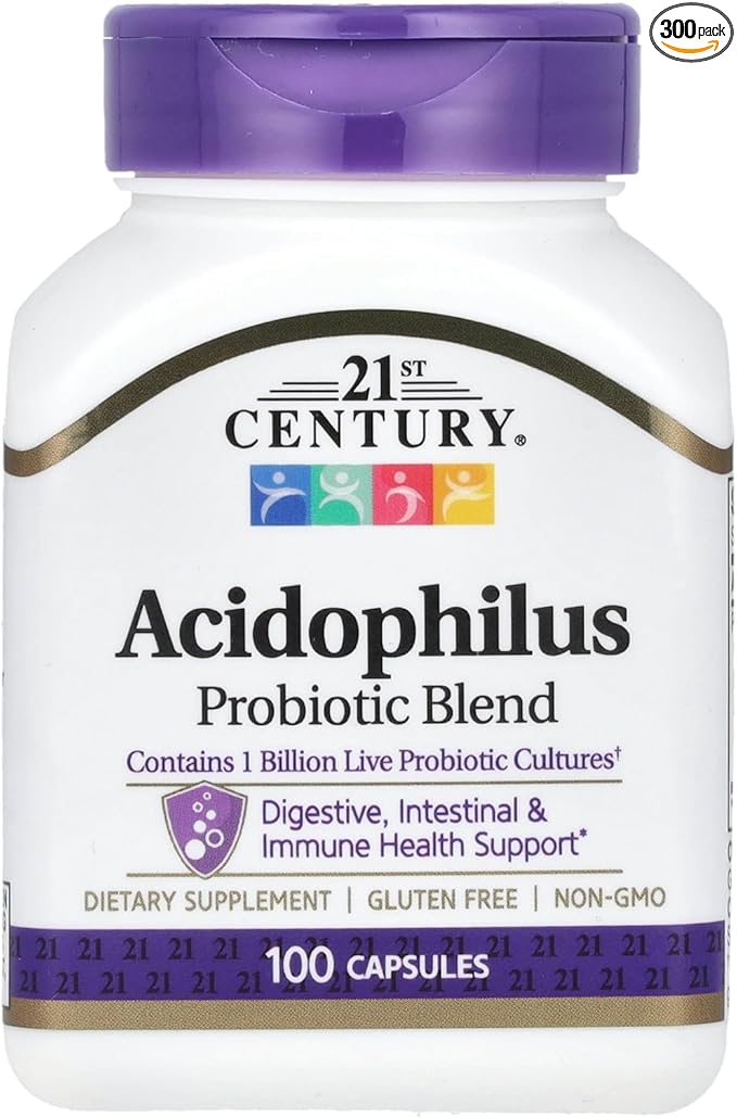 21st Century Acidophilus High-Potency 100 Capsules Pack of 3